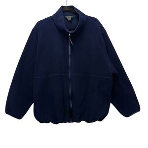 L.L. Bean Vintage 90s Navy Fleece Full Zip Up Jacket Women’s Size 2X
